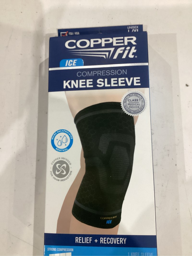 Condition photo showing Good Condition for copper fit ice knee compression sleeve infused with menthol l/xl 1