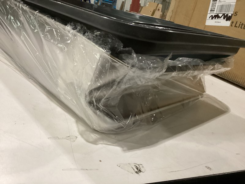 Condition photo showing As Is for Stainless Steel Litter Box | XL Enclosed Cat Litter Boxs with Lid for Big Cats | High Sided, Anti-Urine Leakage | Non-Stick Bottom & Includes Scoop X-Large Light Gray