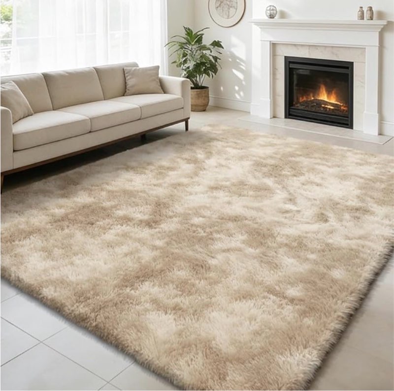 8x10 fluffy area rugs for living room,shag area rug for bedroom,soft fuzzy rug non-shedding indoor p
