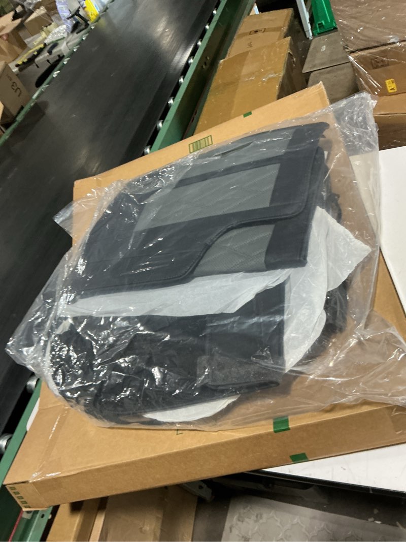 Condition photo showing New/Like New for similar to car pass luxury pu leather car seat covers two front seats, universal front seat covers fit for most vehicles suv truck sedan, with super 5mm composite sponge inside, airbag compatible (black & khaki) balck&khaki two front-leather&mesh