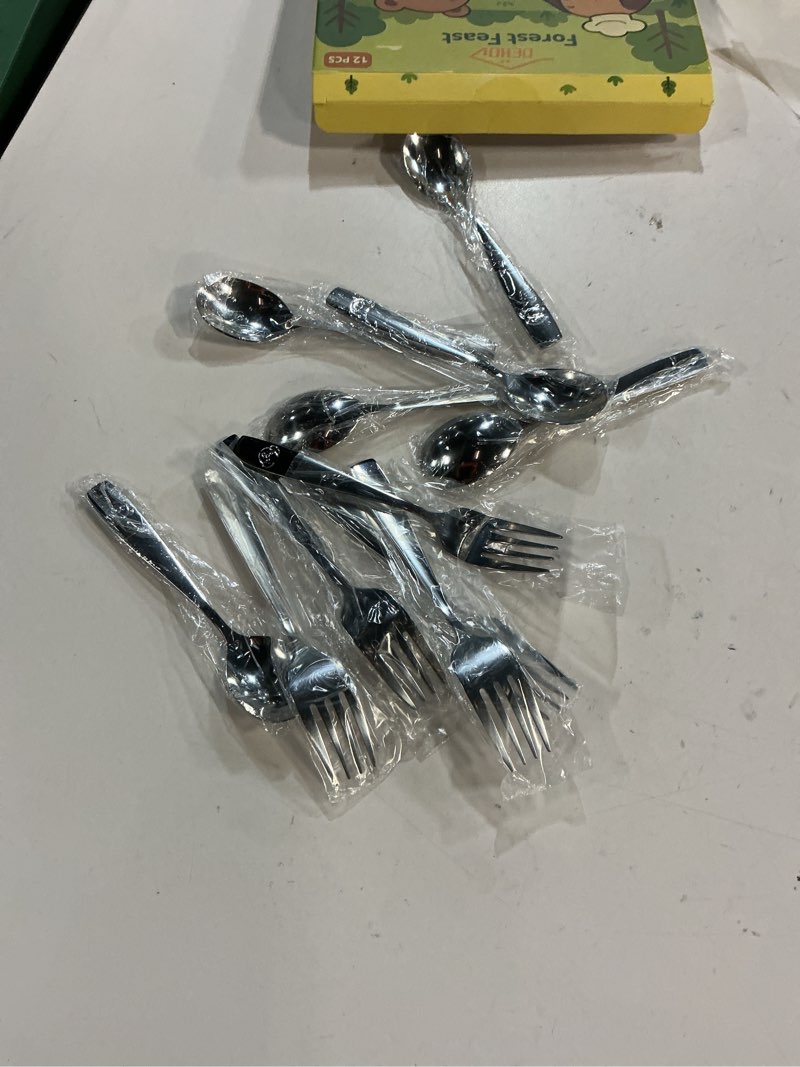 Condition photo showing Good Condition for Toddler Eating Utensils Set,Set Of 12 Food Grade Stainless Steel Silverware Sets For Kids,Dishwasher Safe Children Small Metal Spoons And Forks Flatware Sets