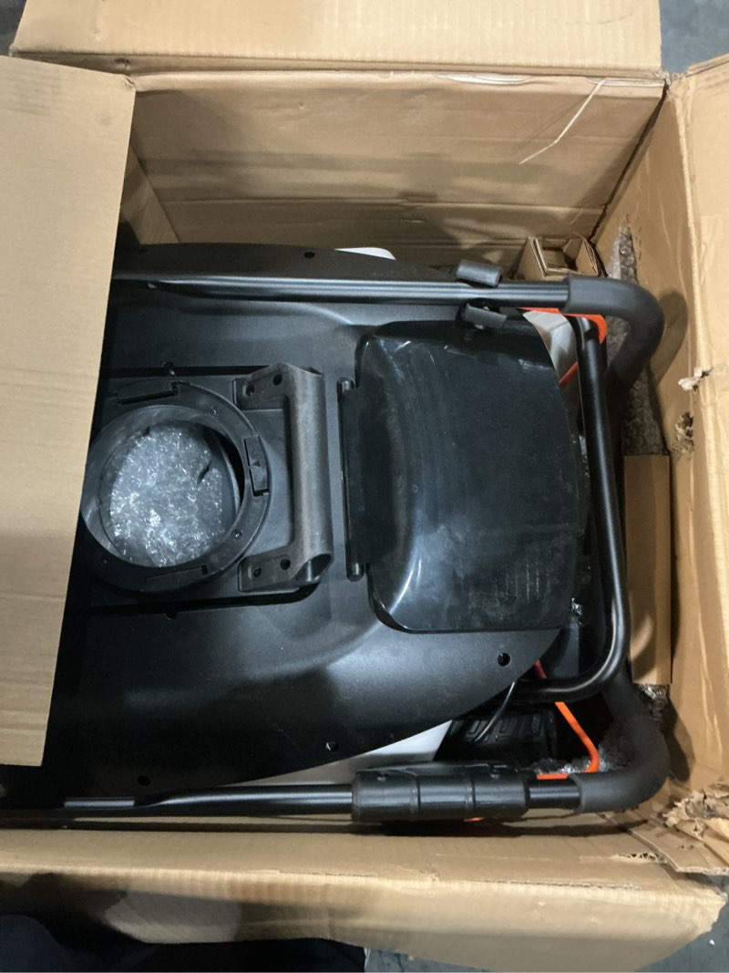 Condition photo showing As Is for Litheli 2x20V Battery Powered Cordless Snow Blower, 20'' Brushless Electric Snow Thrower with Wheels, LED Lights, 180° Chute, Powerful Snow Removal Kit with 4.0Ah Battery U20 Snow Blower