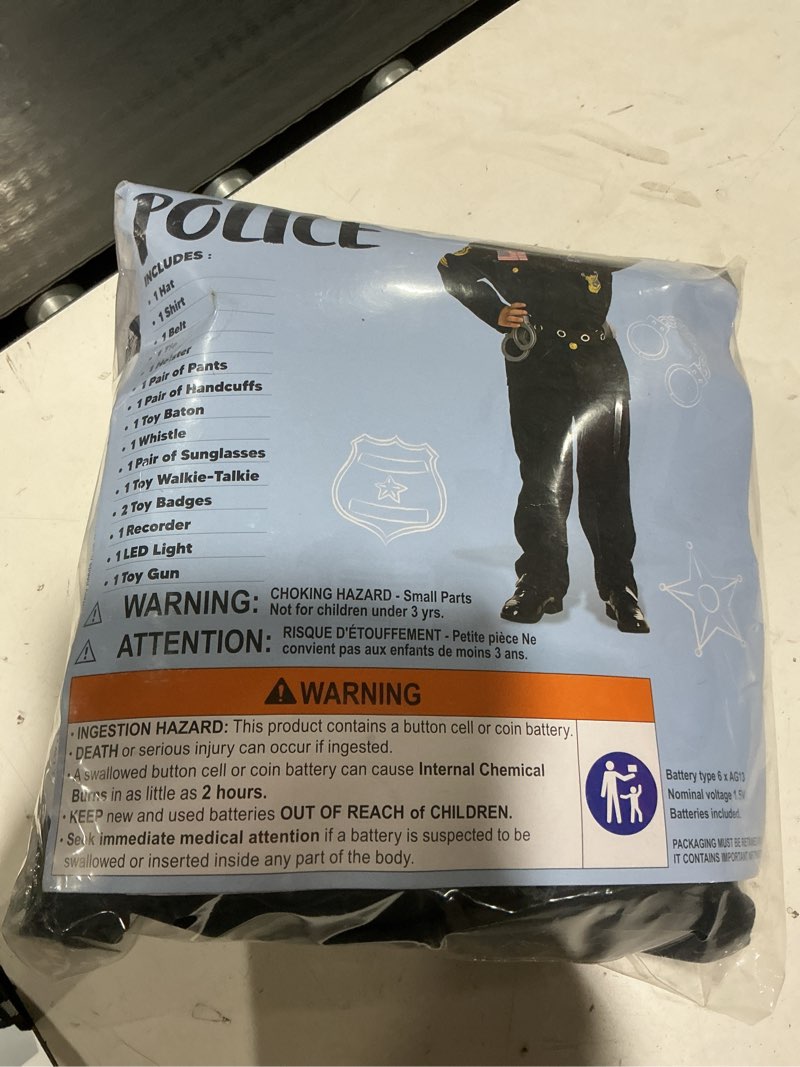 Condition photo showing Good Condition for spooktacular creations 14pcs halloween police costume for kids, police officer costume for boys, toddler roleplay party black x-large(12-14yrs)