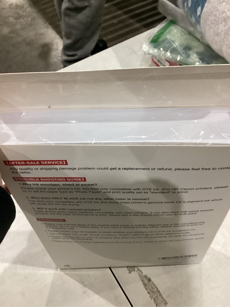 Condition photo showing New/Like New for koala thick photo paper double-sided glossy heavyweight paper 8.5x11 inches 80lb 100 sheets 300gsm cardstock compatible with inkjet printer