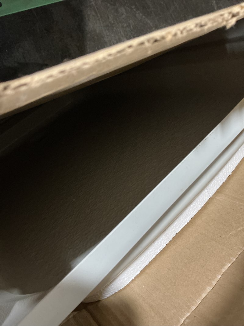 Condition photo showing As Is for Tough Grade 32 x 24" x 5" White Shower Pan with Right Drain | Drain Included | ABS Plastic | Textured Bottom (Right Drain)