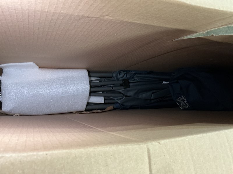 Condition photo showing As Is for timber ridge extra wide heavy duty camping cot for adult, easy set up oversized sleeping cot with carry bag for camping, travel and outdoors, support up to 450lbs blue