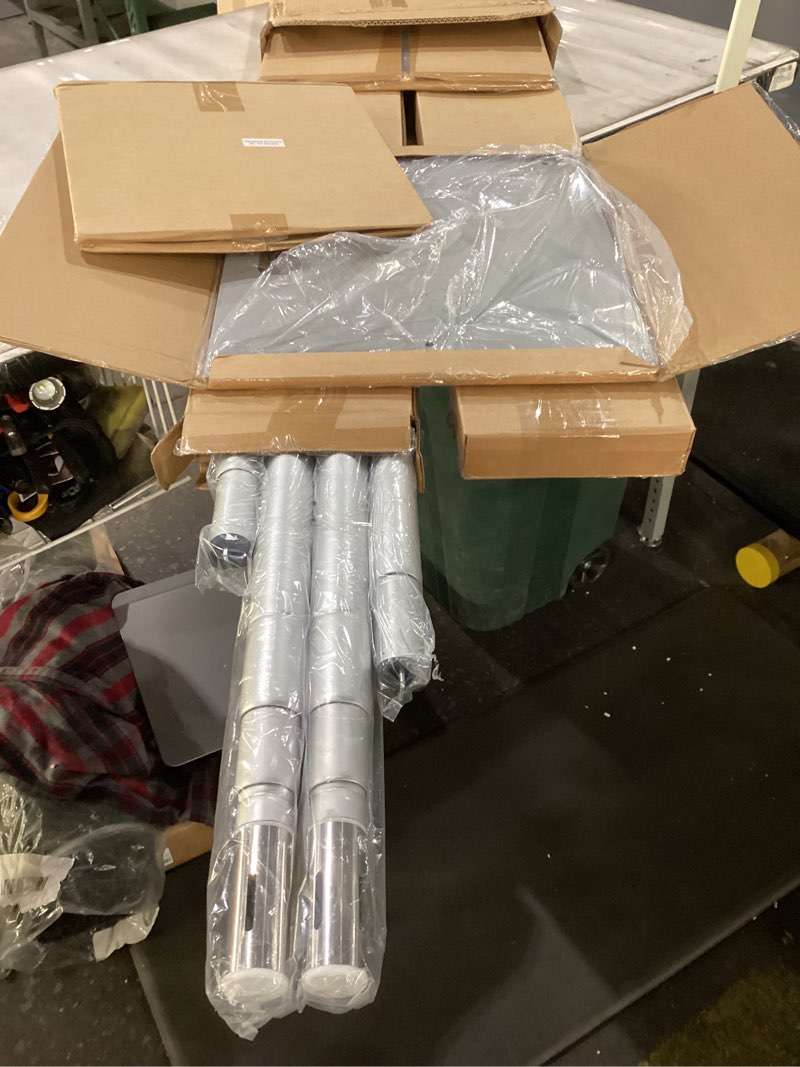 Condition photo showing New/Like New for Heavy Duty Backdrop Stand, 10x10ft Pipe and Drape Backdrop Stand Kit with Adjustable Telescopic Poles Frame and Metal Base, Background Holder for Parties Wedding Birthday Photography Capacity of up to 22 lbs