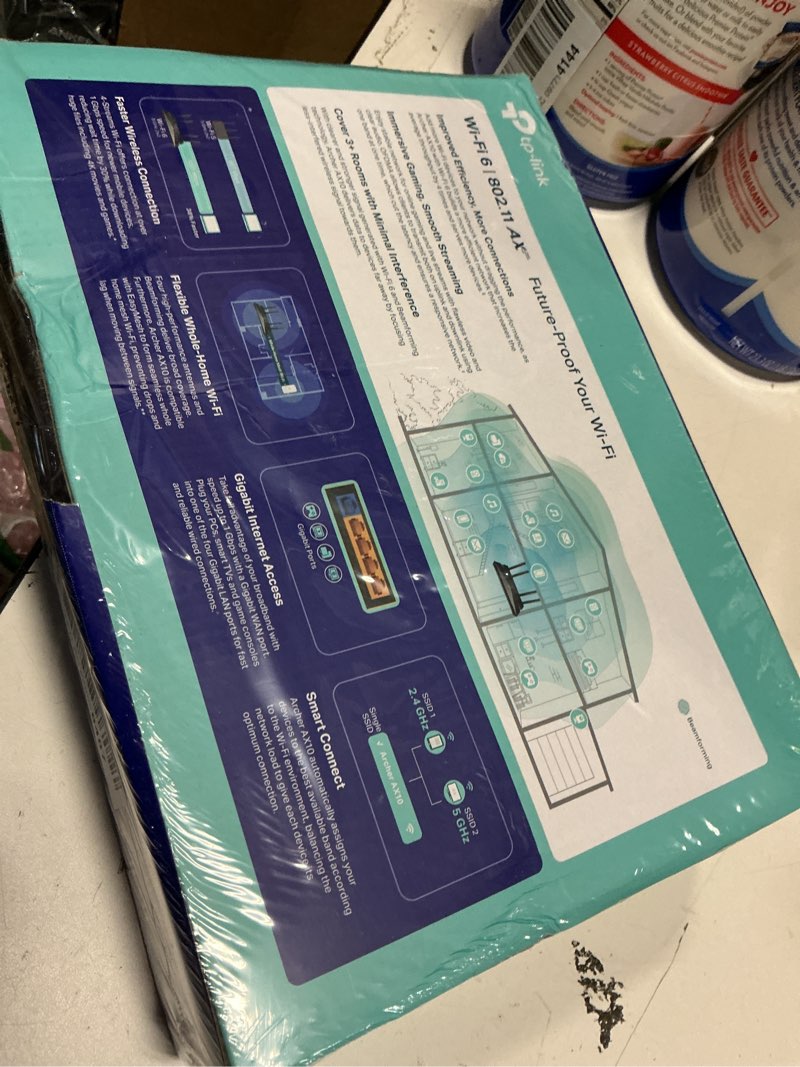 Condition photo showing New/Like New for TP-Link Smart WiFi 6 Router (Archer AX10) – 4 Gigabit LAN Ports, Dual Band 802.11AX Router, Beamforming, OFDMA, MU-MIMO, Parental Controls, Dual-Core 900MHz Processor, Works with Alexa AX1500