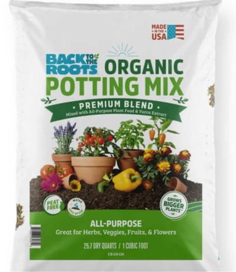 Back to the Roots Organic Premium Blend All-Purpose Potting Mix Soil  1 Cubic Foot Bag