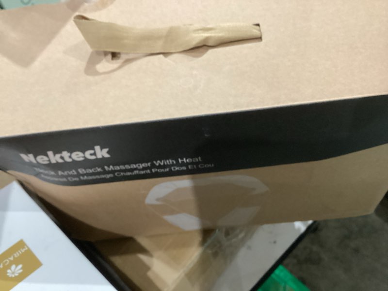 Condition photo showing As Is for Nekteck Shiatsu Neck Back Massager with Heat for Pain Relief Deep Tissue, Electric Kneading Shoulder Massage, Relaxation Gifts for Him Her, (FSA Eligible, HSA Eligible, Not Cordless) Gray