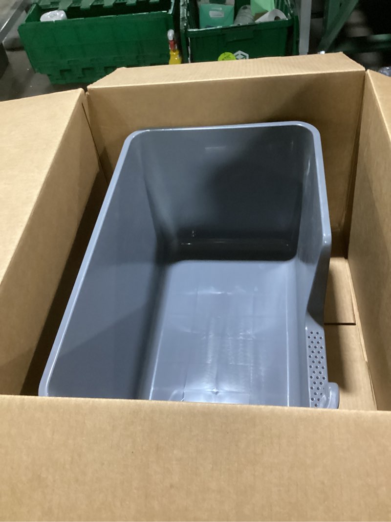 Condition photo showing Good Condition for jumbo cat litter box with high sides,24.4" l× 15.1" w× 13.0" h,extra large litter boxes for big cats & kittens,xl cat pan,indoor pet toilet with tall sides,easy to clean,anti-splashing(grey)