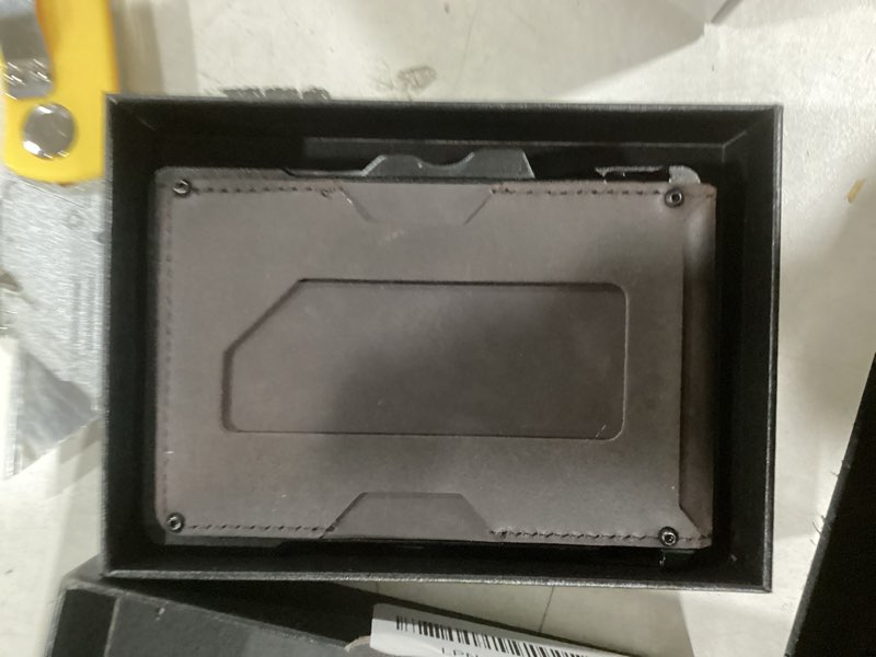 Condition photo showing Good Condition for furid genuine leather wallet for men: slim rfid minimalist wallets with money clip - smart pop up credit card holder for front pocket - gifts for husband father on birthday anniversary inside magnet money clip espresso brown genuine leather