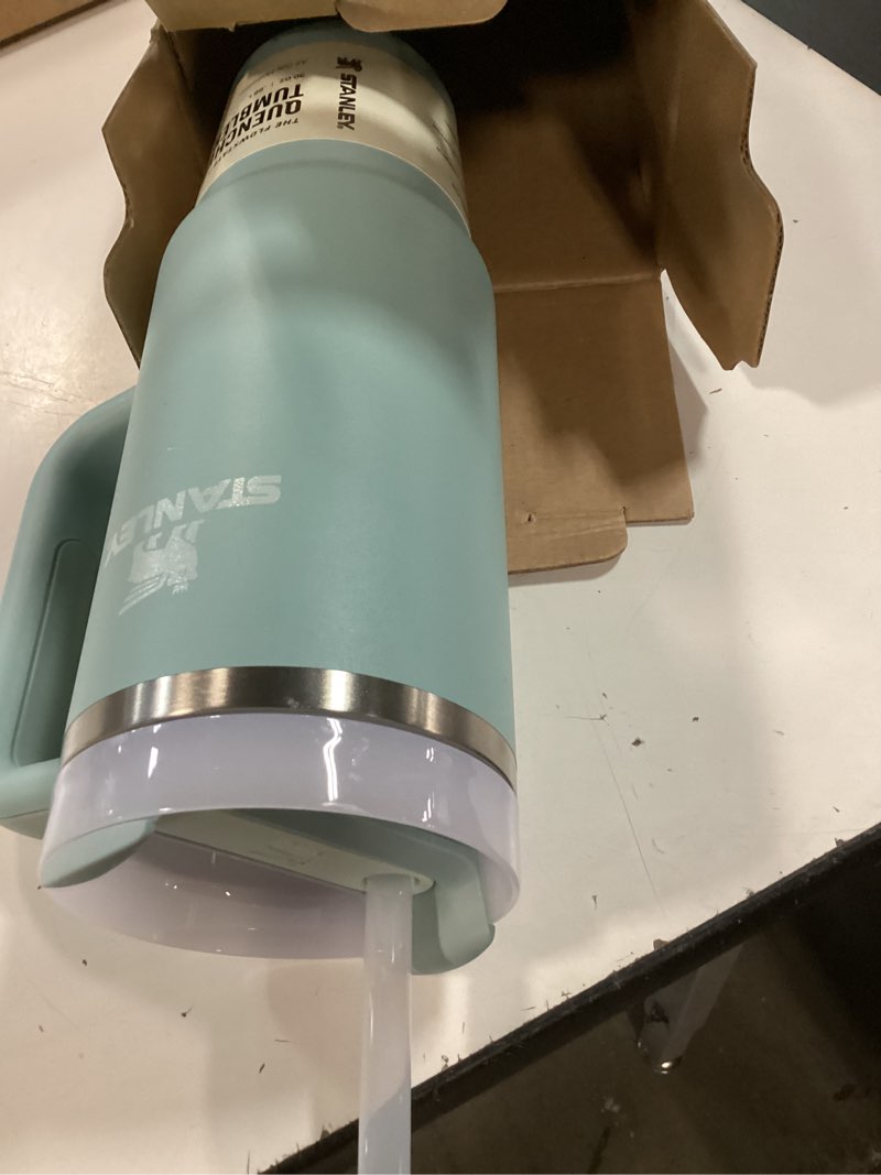 Condition photo showing Good Condition for stanley quencher h2.0 tumbler with handle and straw 30 ounces | flowstate 3-position lid | cup holder compatible for travel | insulated stainless steel cup | bpa-free | seafoam 30 ounces seafoam