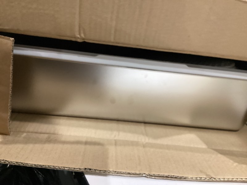 Condition photo showing Good Condition for extra large stainless steel litter box with lid, high sided enclosed metal cat litter pan, dog proof front entry top exit, odor control easy clean leak proof, includes mat, scoop & step, black