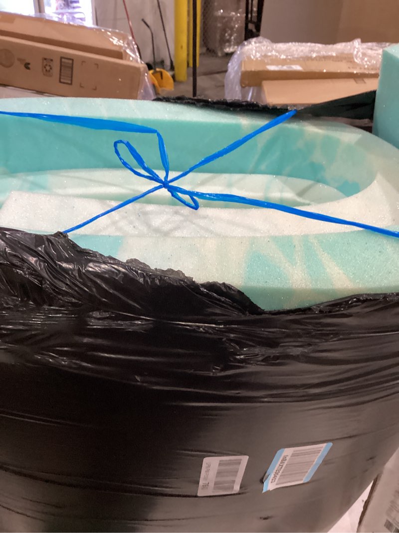 Condition photo showing As Is for Mattress Topper Queen, 2 Inch Gel Infused Memory Foam Mattress Topper, Pressure Relief, Mattress Pad, Breathable Bed Topper, CertiPUR-US Certified Blue Queen 2 Inch