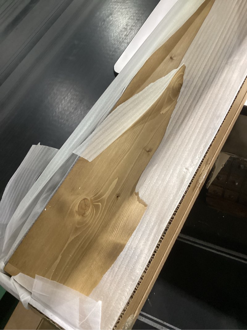 Condition photo showing Good Condition for fireplace mantel handmade, 3'' thick wall decor long floating shelf, 60inch rustic wood shelf with invisible brackets, wood color 60x3x8-hollow wood