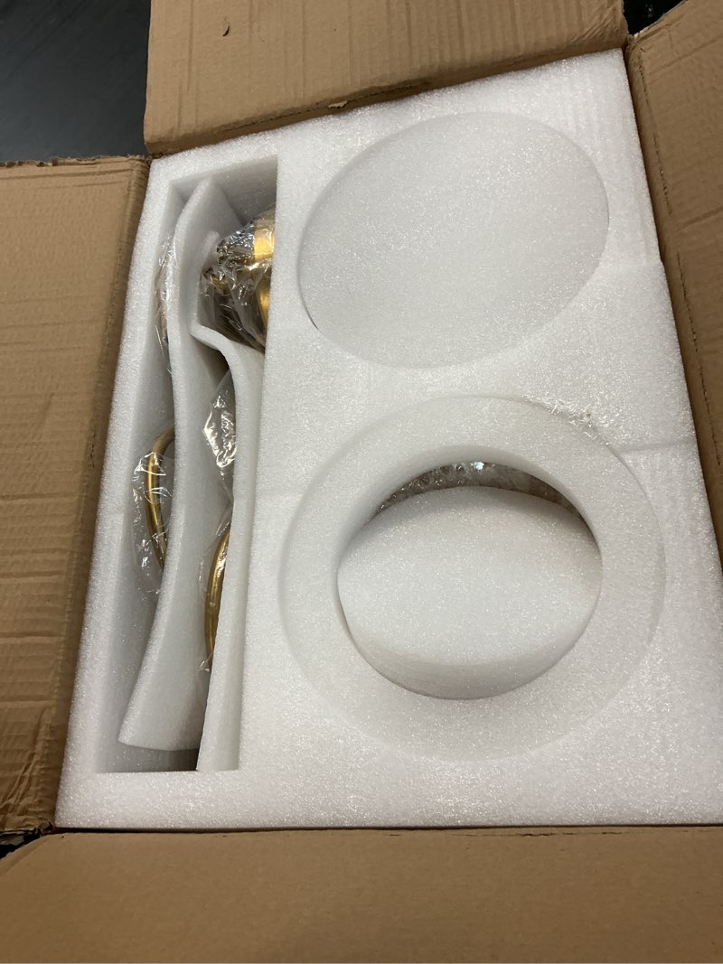 Condition photo showing Good Condition for vintage bathroom vanity light, 4-light matte brass finish vanity light with floral amber glass shades, retro wall mount lighting for bathroom, dressing table 4-light brass and amber