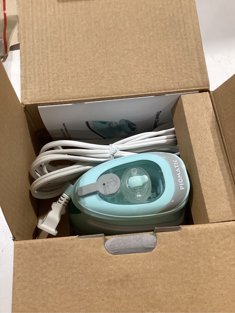 Condition photo showing Good Condition for piomatic mini travel steam iron for clothes with dual voltage, temperature control, non-stick soleplate and cord storage, ideal for sewing, quilting and handcraft