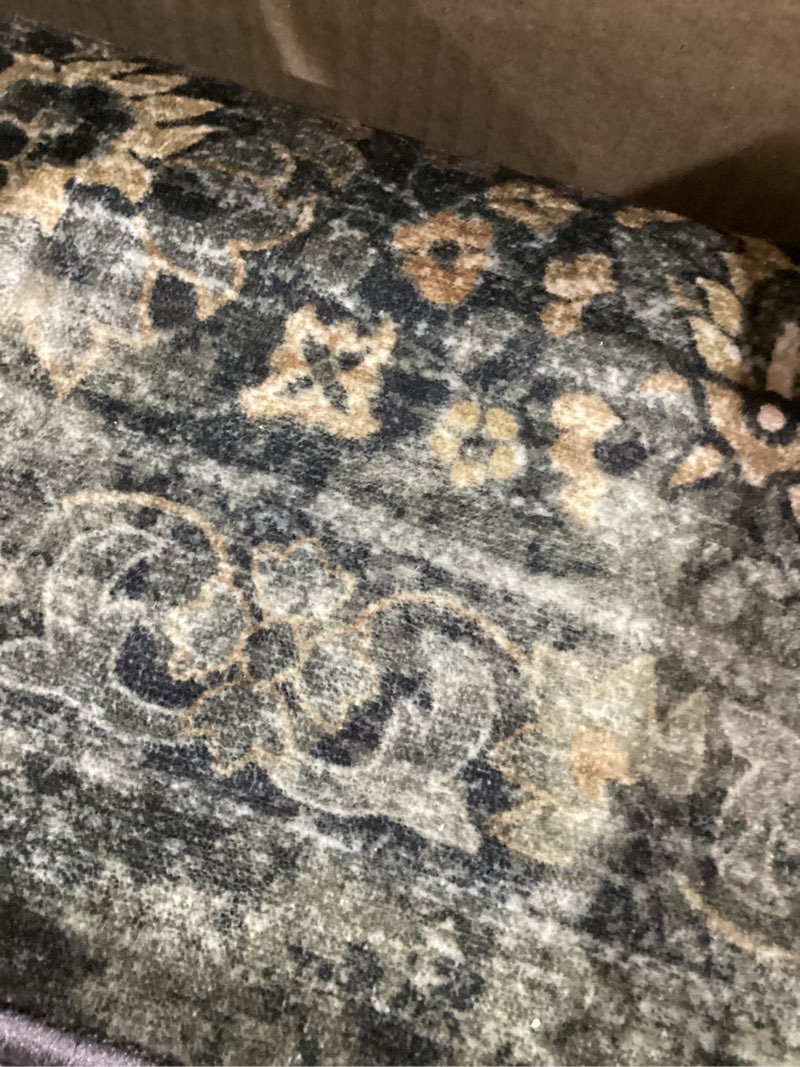 Condition photo showing Good Condition for Lahome Green 8x10 Rugs for Living Room, Boho Washable Area Rugs for Bedroom, Rubber Backed Non Slip Floor Carpets for Dining Room Home Apartment, Dark Olive Green 8' x 10' (Rectangular) Dark Green