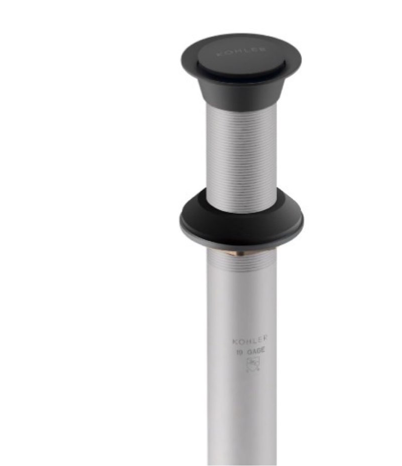 kohler rh1464524-bl clicker drain with overflow in matte black