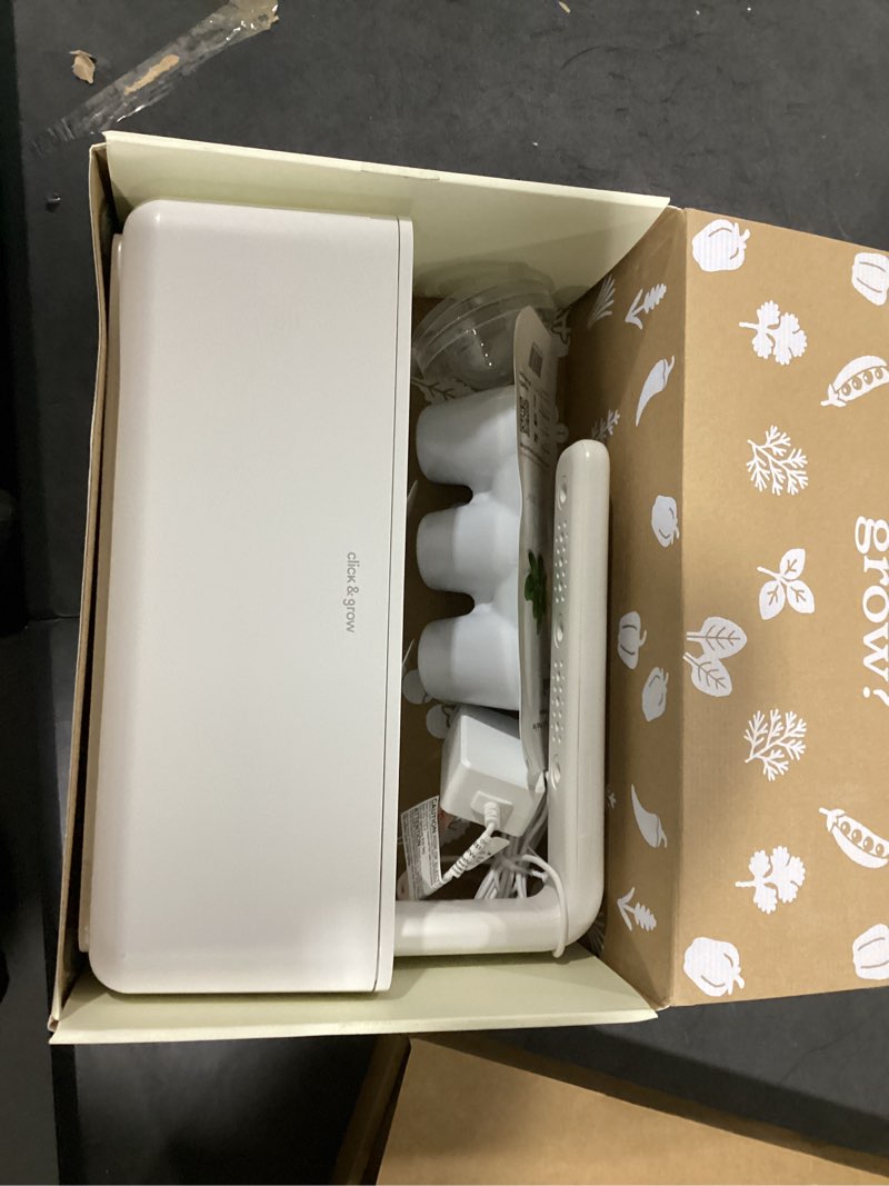 Condition photo showing Good Condition for click & grow indoor herb garden kit with grow light | smart garden for home kitchen windowsill | easier than hydroponics growing system | vegetable gardening starter (3 basil pods included), white