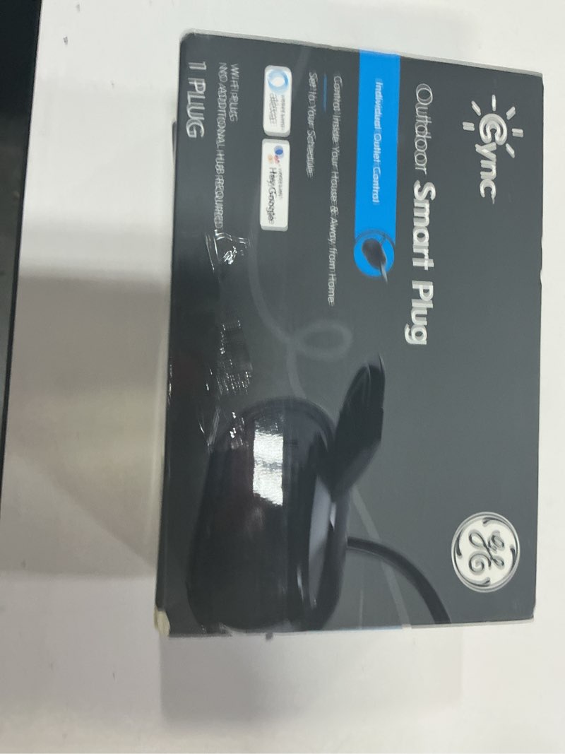 Condition photo showing New/Like New for ge cync outdoor smart plug  weather resistant  works with alexa and google  15 amps