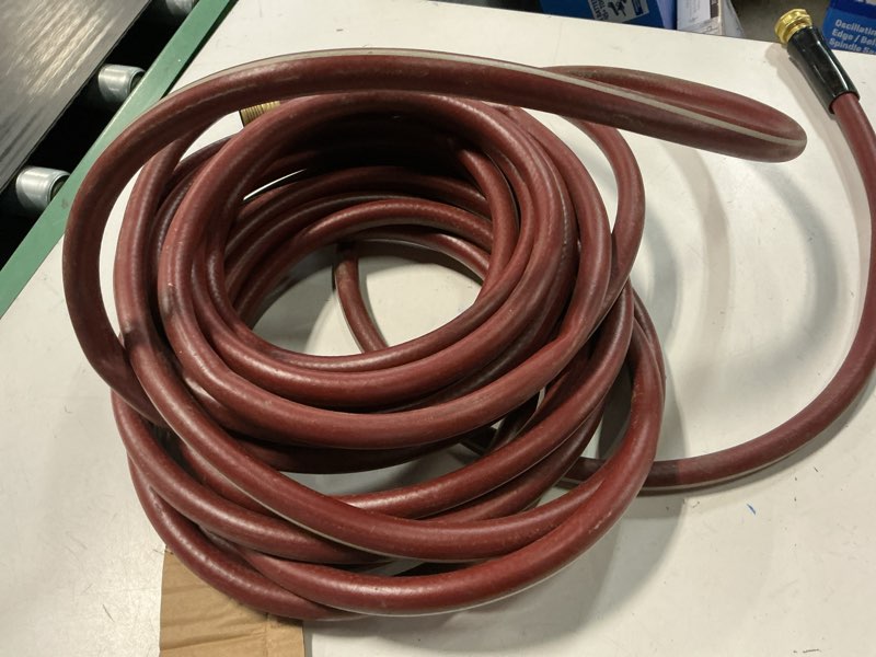 Condition photo showing As Is for neverkink xp teknor apex 3/4-in x 50-ft contractor -duty kink free vinyl red coiled hose