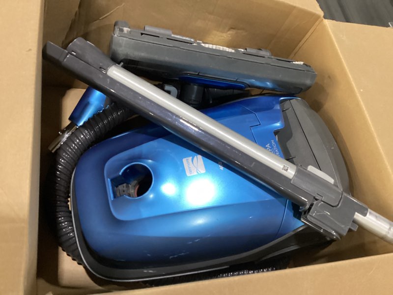 Condition photo showing Good Condition for kenmore bc3005 pet friendly lightweight bagged canister vacuum cleaner with extended telescoping wand, hepa, 2 motors, retractable cord, and 4 cleaning tools, blue