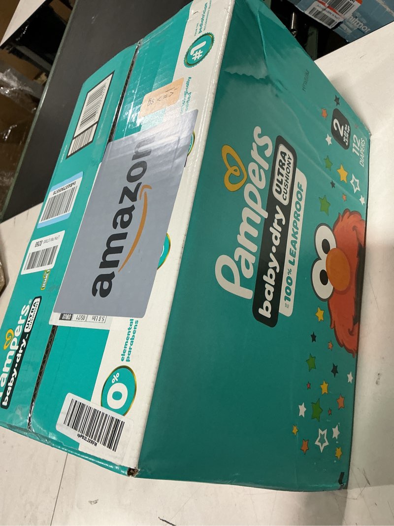 Condition photo showing New/Like New for pampers diapers - baby dry - size 2, 112 count, absorbent disposable infant diaper (packaging may vary) size 2 112