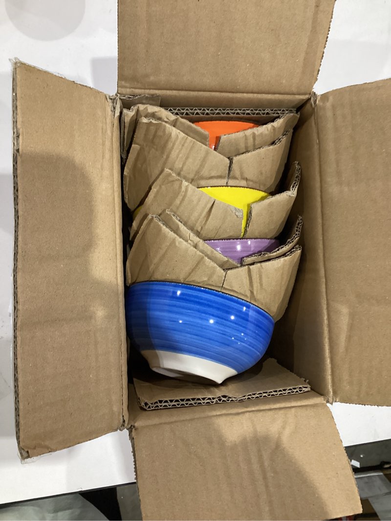 4 pc painted Glass bowls (small) 