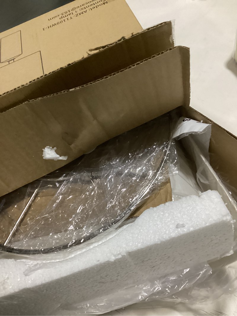 Condition photo showing As Is for 20.25" small single table lamp for bedroom modern ceramic nightstand lamp farmhouse bedside lamp boho living room lamp white end side table lamp lime white - single