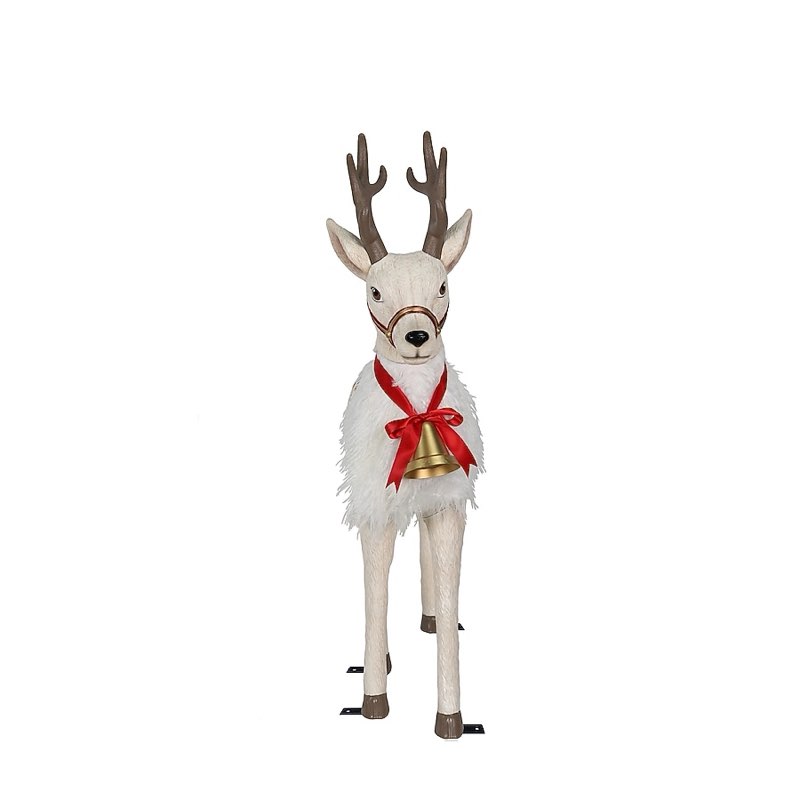 Holiday Living 4.25-ft LED White Reindeer Animatronic Christmas