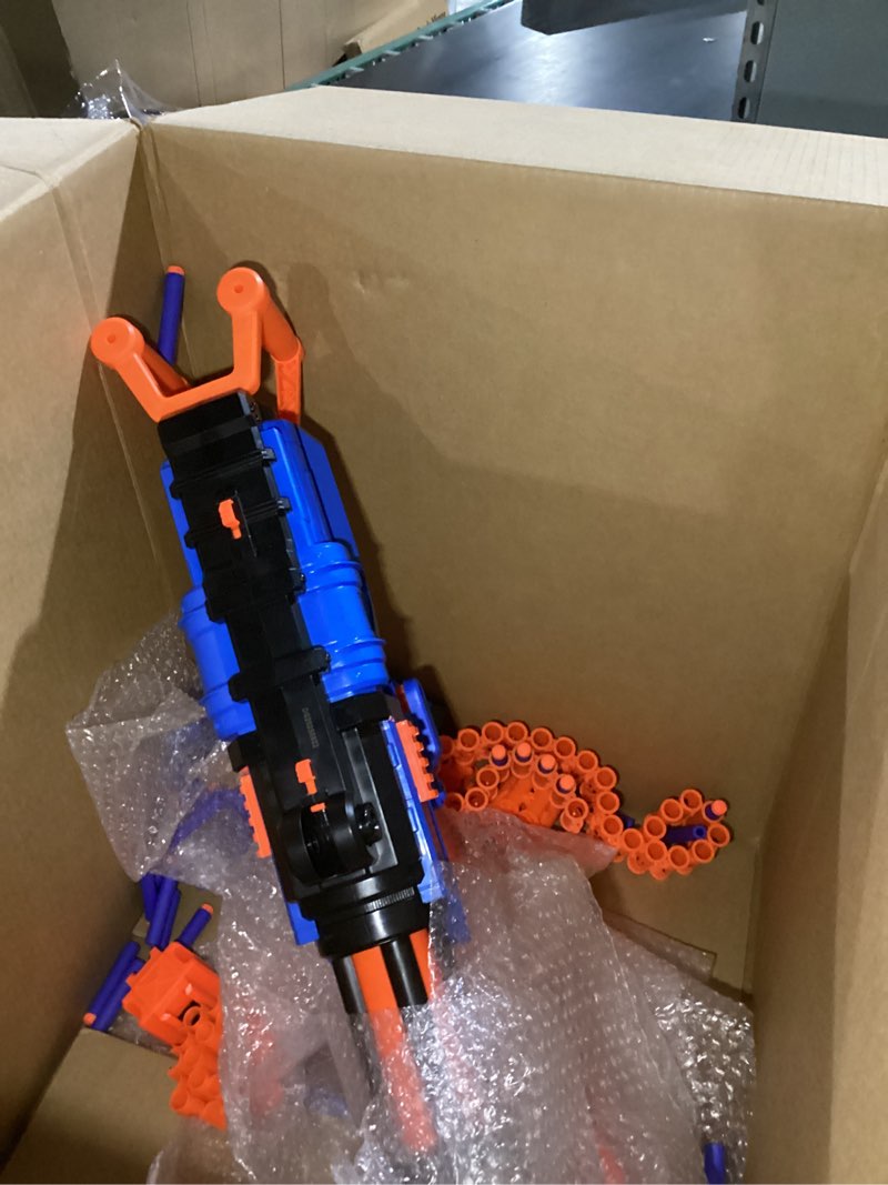 Condition photo showing As Is for X-Shot Insanity Motorized Rage Fire by ZURU 72 Darts, Air Pocket Technology Darts, Dart Storage, Blasting Power, Auto Feeding Belt, Tripod & Scope, Outdoor Toy for Boys, Girls, Teens, Adults
