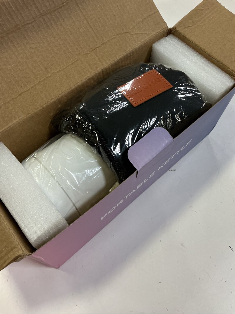 Condition photo showing Good Condition for Travel Electric Kettle Portable Small Mini Tea Coffee Kettle Water Boiler, Water Heater with 4 Temperature Control,304 Stainless Steel with Auto Shut-Off & Boil Dry Protection, BPA-Free (White)