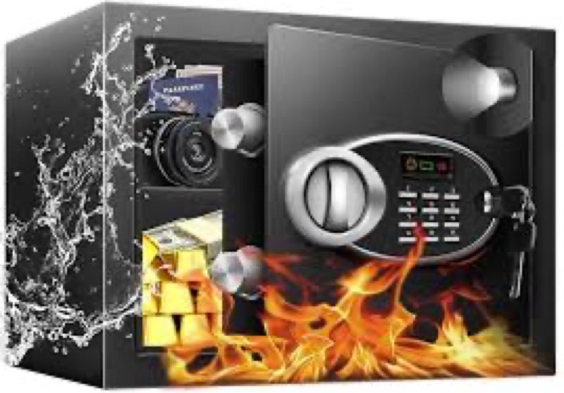 1.8 cuft fire proof safe for home documents, steel security fireproof safe with programmable keypad,