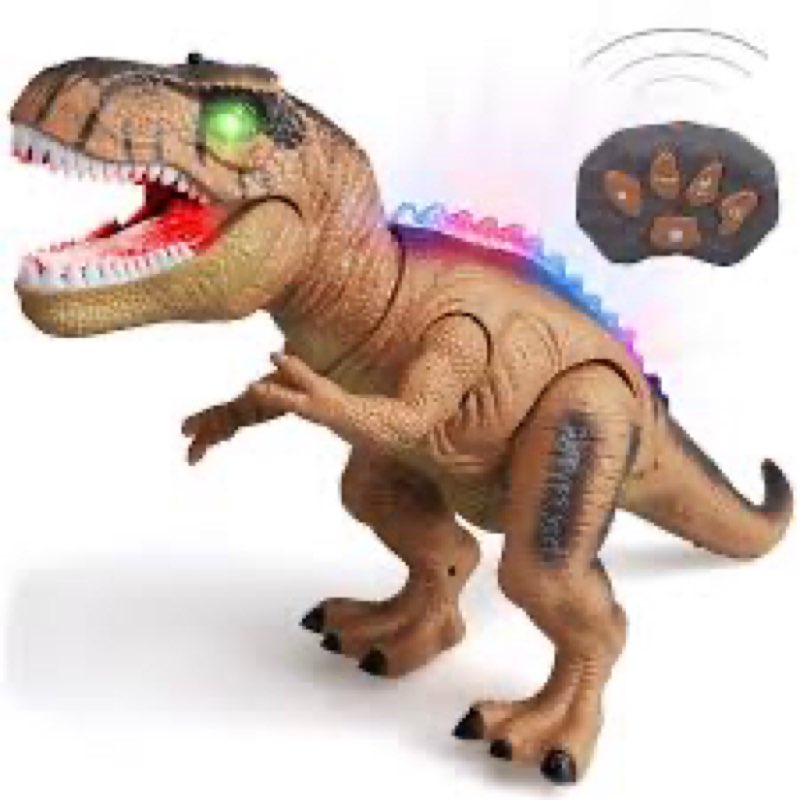 steam life remote control dinosaur toys for kids 3 4 5 6 7+ light up & realistic roaring sound - t r