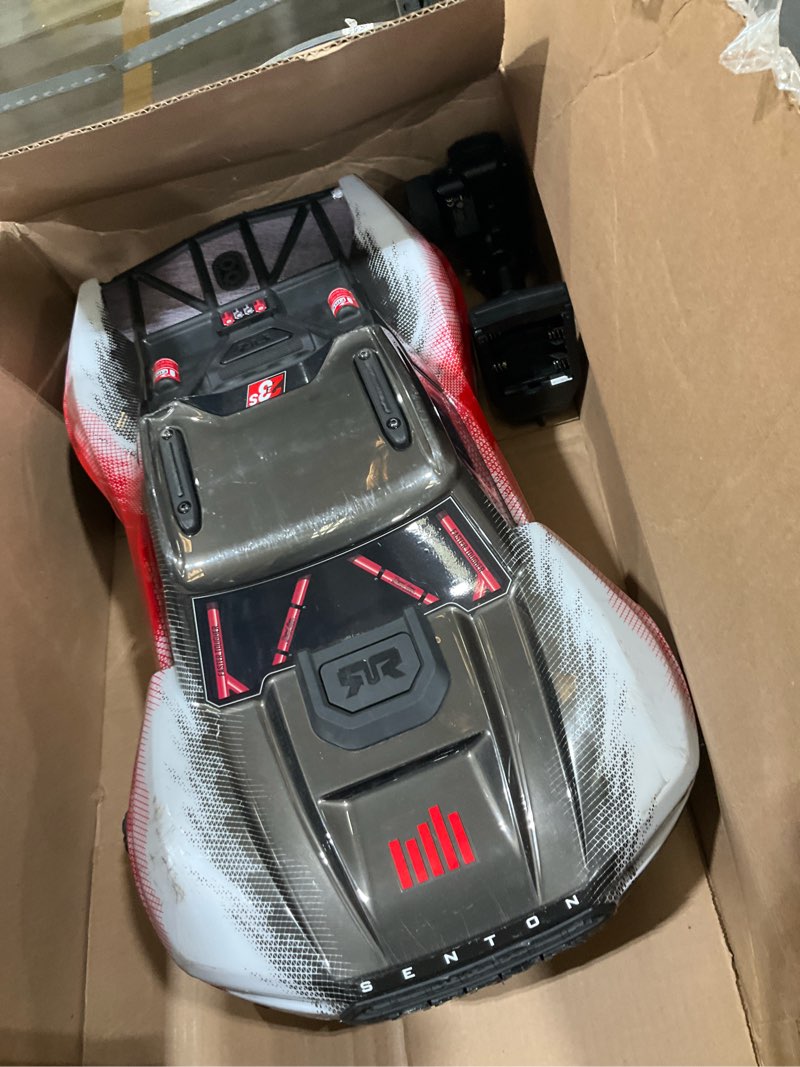 Condition photo showing As Is for arrma rc truck 1/10 senton 4x4 223s blx brushless short course truck rtr (battery and charger not included) with dsc, red, ara4303v4t2