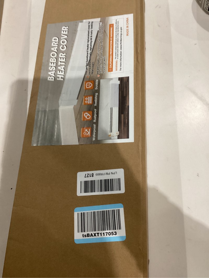 Condition photo showing New/Like New for 6ft Steel Easy Slip-On Baseboard Heater Cover with End Caps for Bathroom & Hydronic System for Replacing Old Cover, White Cover 6ft?With End Caps?