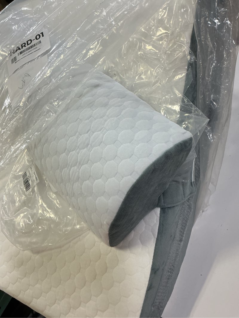 Condition photo showing Good Condition for 3PCS Orthopedic Bed Wedge Pillow for Sleeping, 9-in-1 Wedge Pillow Set for After Surgery, Adjustable Memory Foam Pillow Wedge for Pain Relief, Acid Reflux, Snoring Dark Grey