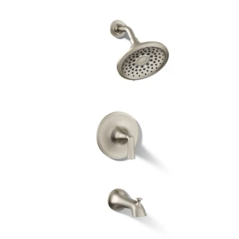 kohler desette vibrant brushed nickel 1-handle multi-function 6.47-in round bathtub faucet set