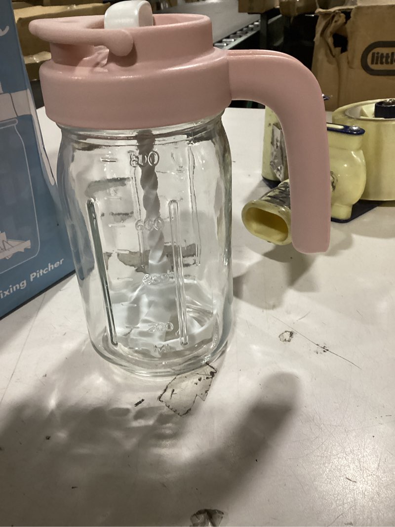 Condition photo showing Good Condition for papablic glass breastmilk pitcher, fast baby formula maker with mixing handle lid, wide mouth mason jar breast milk storage container with flip-lock spout, bpa-free, pink.