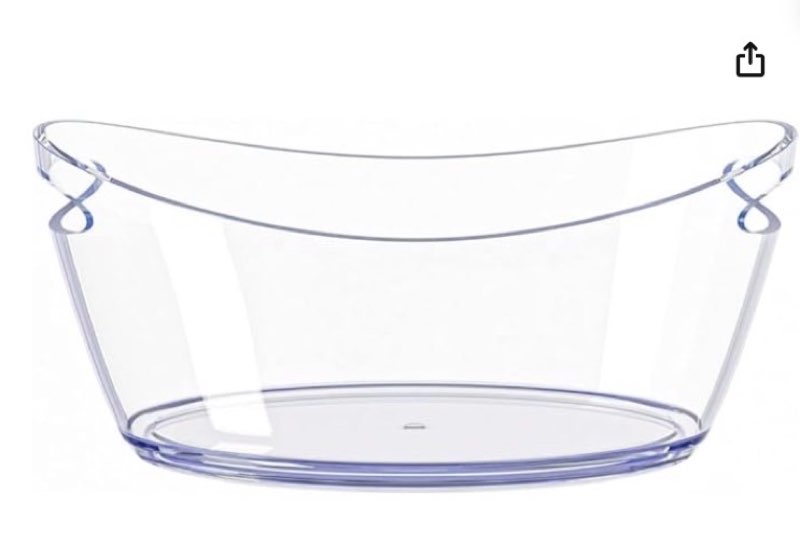 (Similar to stock photo) Ice Buckets for Parties, 5.5 Liter Large Clear Acrylic Food Grade Ice Bucket, Mimosa Bar Supplies Beverage Tub for Champagne Beer Sparkling Wine Cocktails, 16.9, Transparent, OUKEYI-100894