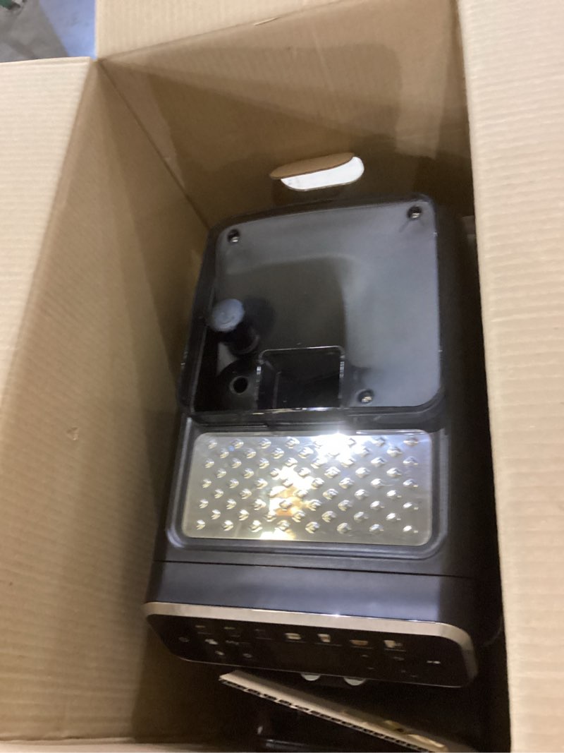 Condition photo showing As Is for PHILIPS 5500 Series Fully Automatic Espresso Machine, LatteGo Milk System, Integrated Grinder, 20 Hot & Iced Coffee Pre-Sets, Quick Start, SilentBrew, 15-Bar Pressure, Black Chrome (EP5544/94) Black, chromed