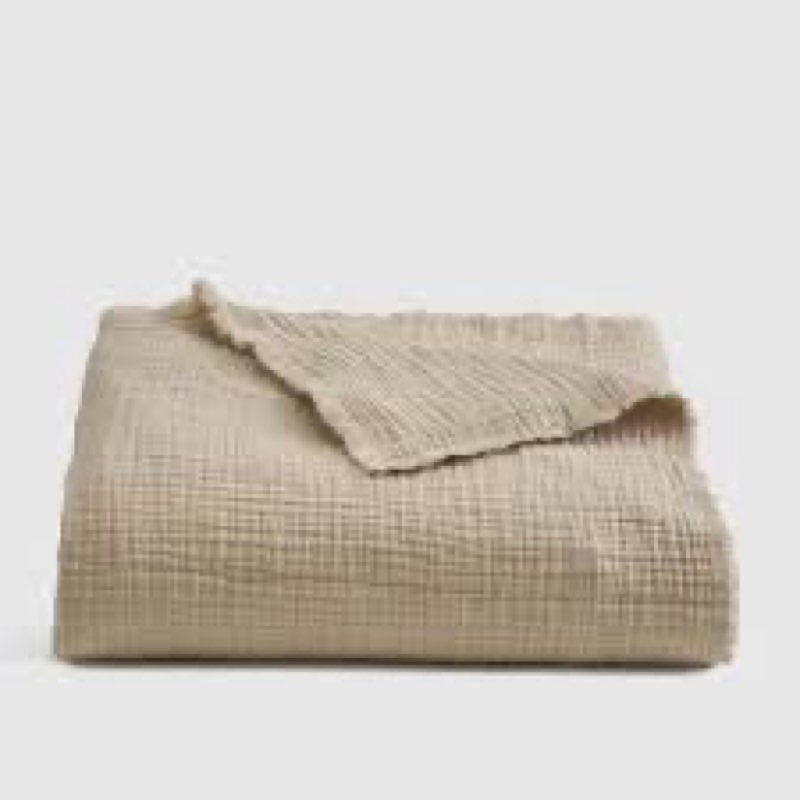quince airy gauze duvet cover sand (queen)