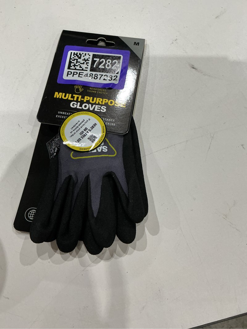 Condition photo showing New/Like New for opnbar nitrile coated gloves with grip, touchscreen  reinforced thumb crotch - safergrip brand medium