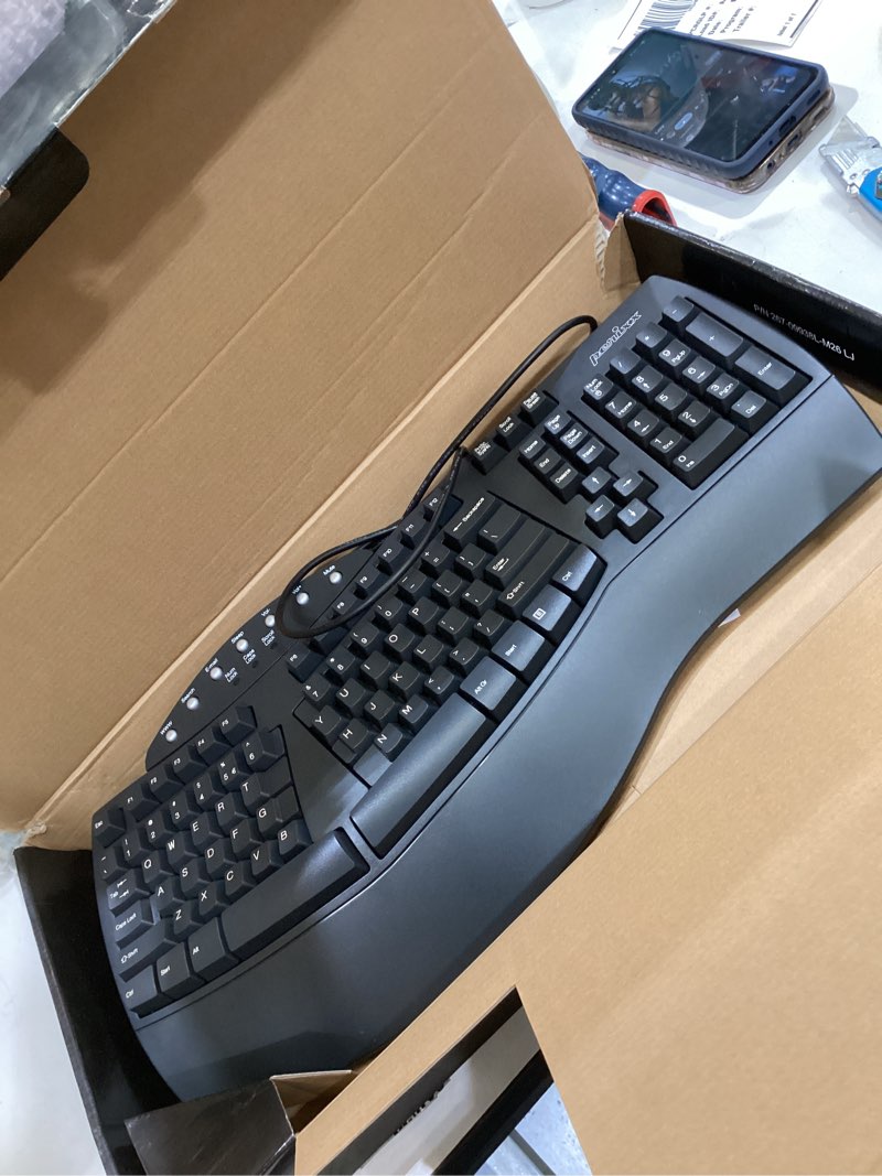 Condition photo showing Good Condition for perixx periboard-512b wired ergonomic keyboard - split keyboard, wrist rest, natural typing - wired usb connectivity - us english - black black wired