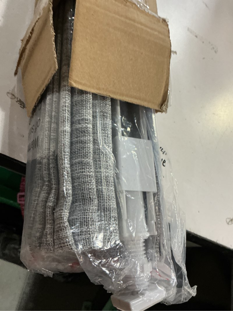 Condition photo showing New/Like New for unishades no drill cordless roman shades for windows, 39" w × 64" h - 100% blackout - linen - grey 100% blackout linen grey 39" w × 64" h