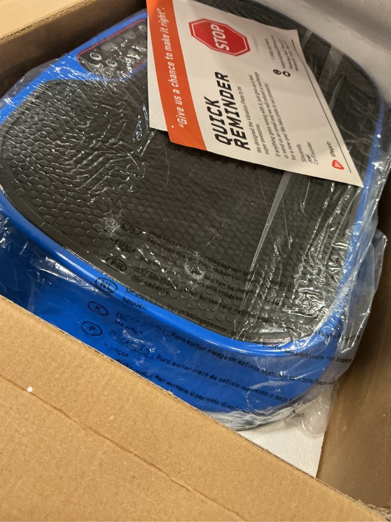 Condition photo showing Good Condition for Lifepro Waver Mini Vibration Plate for Lymphatic Drainage – Whole Body Vibrating Platform Exercise Machine for Muscle Toning & Recovery with Remote & Resistance Bands, Max Load 260 lb Blue