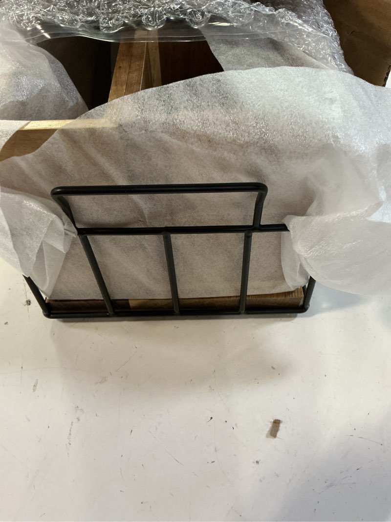Condition photo showing Good Condition for silverware holder for party, acacia utensil holder with 4 removable compartments for countertop, silverware caddy flatware organizer box for utensil spoons forks plate napkin, detachable sevring caddy natural