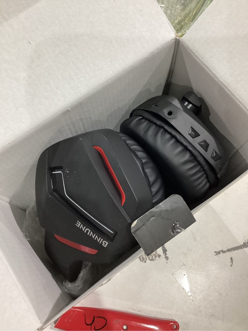 Condition photo showing As Is for BINNUNE 2.4GHz Wireless Gaming Headset for PS5 PC PS4 Switch, 120H Ultra-Long Battery, Bluetooth 5.3 Over Ear Headphones with Noise Canceling Mic, 50mm Drivers, Comfort Wireless Headphones, Black Black For PS5